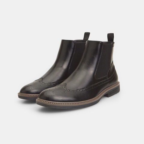 Botines para hombre Bata Red Label con detalles brogue, Negro Botines para hombre Bata Red Label con detalles brogue, Negro